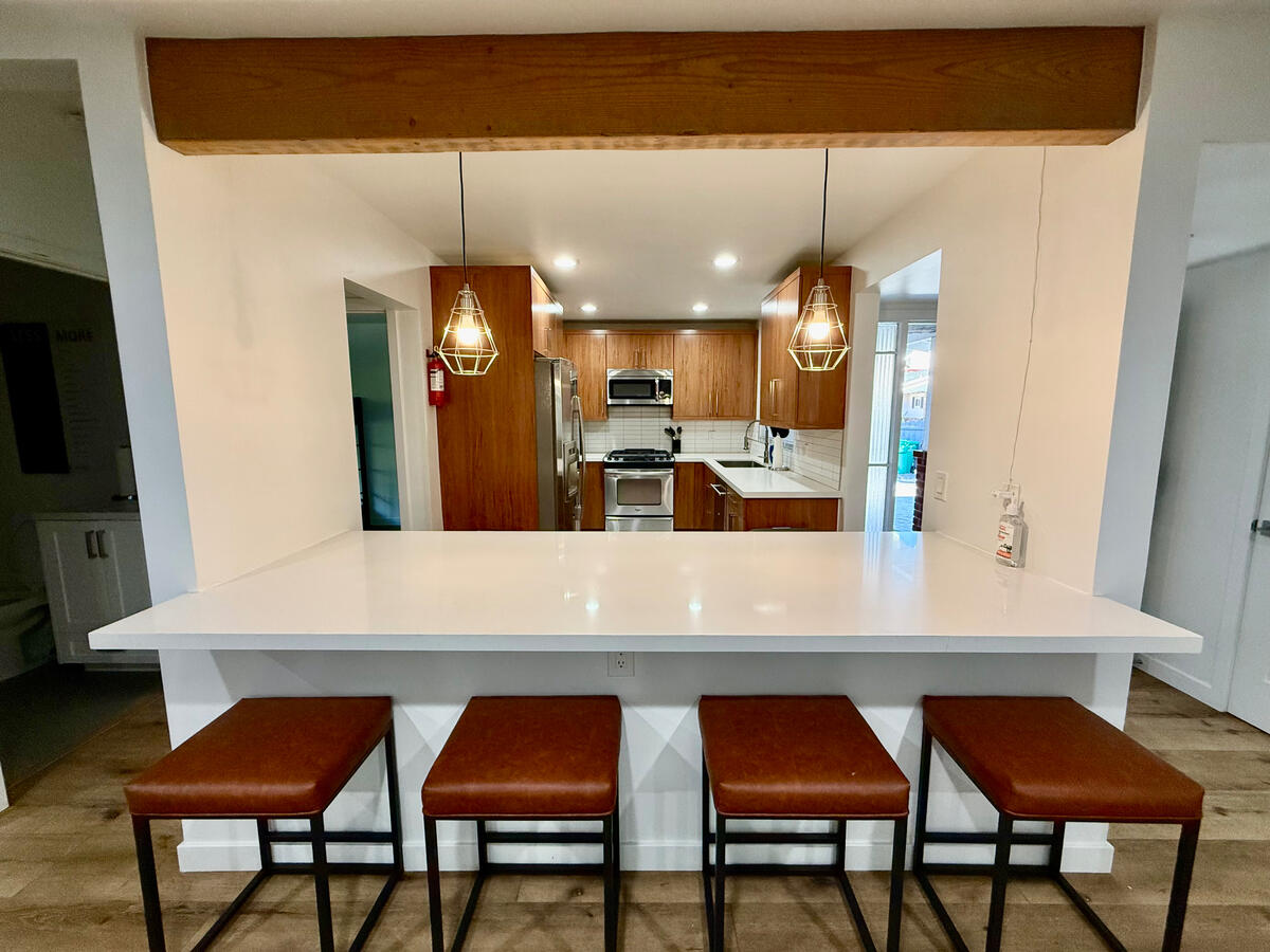 Kitchen Bar View at Clean Quarters Inc Foundation House