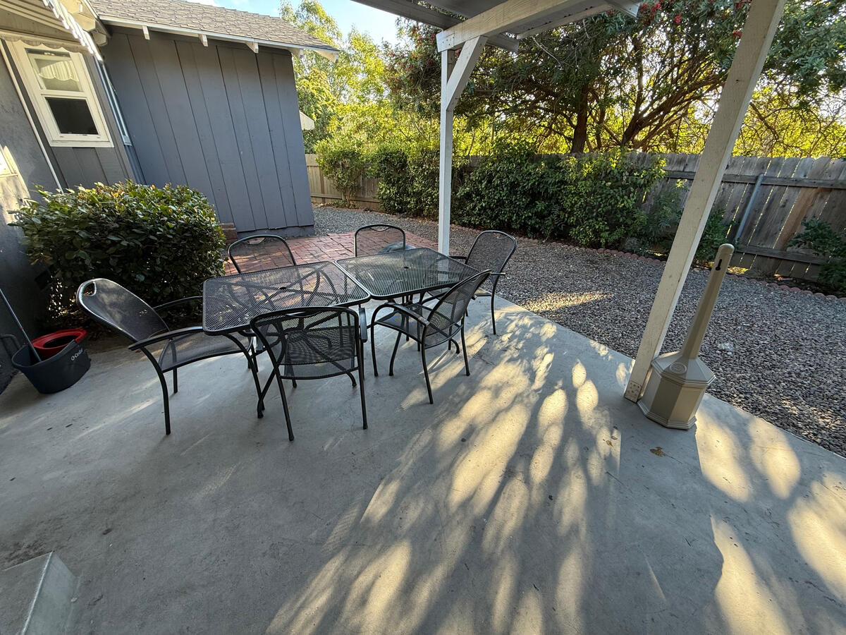 Back patio at Clean Quarters Inc. Foundation House